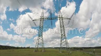 高压电力塔和电力线路